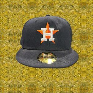 New Era 59Fifty Men's Hat MLB Houston Astros Navy Blue Fitted Cap 7 3/4